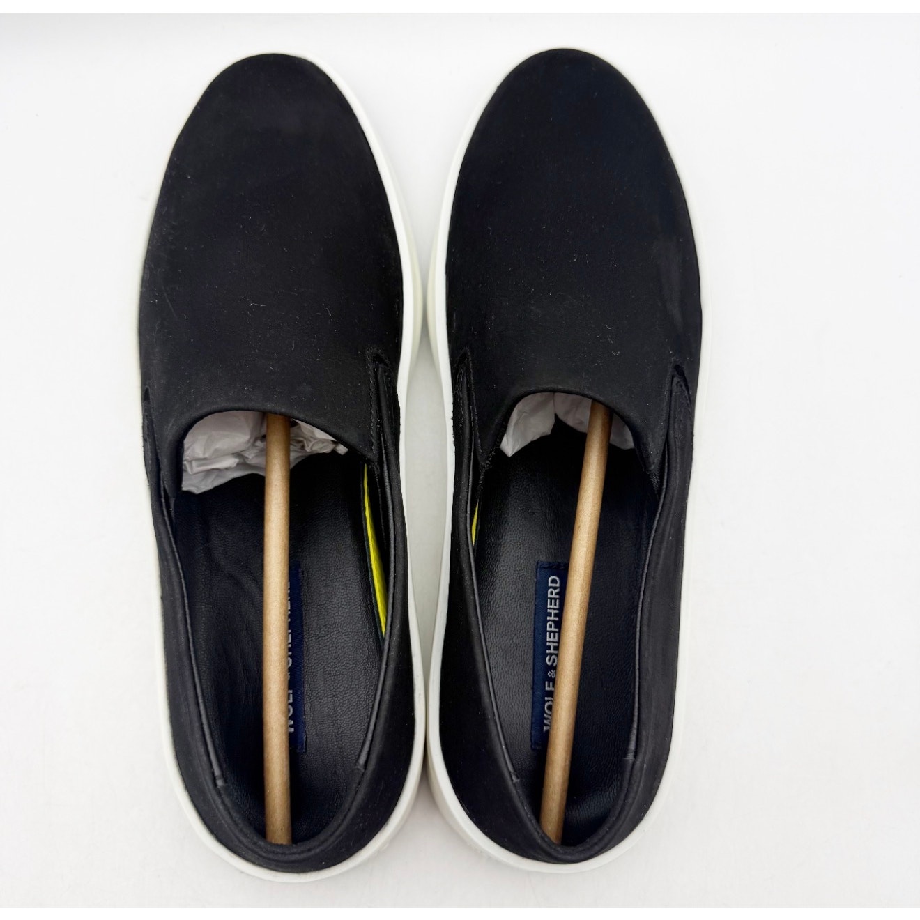 Wolf & Shepherd Cruise Slip On Shoes Mens 7.5 Womens 9 Black Leather Suede Nwob — image 8 of 8